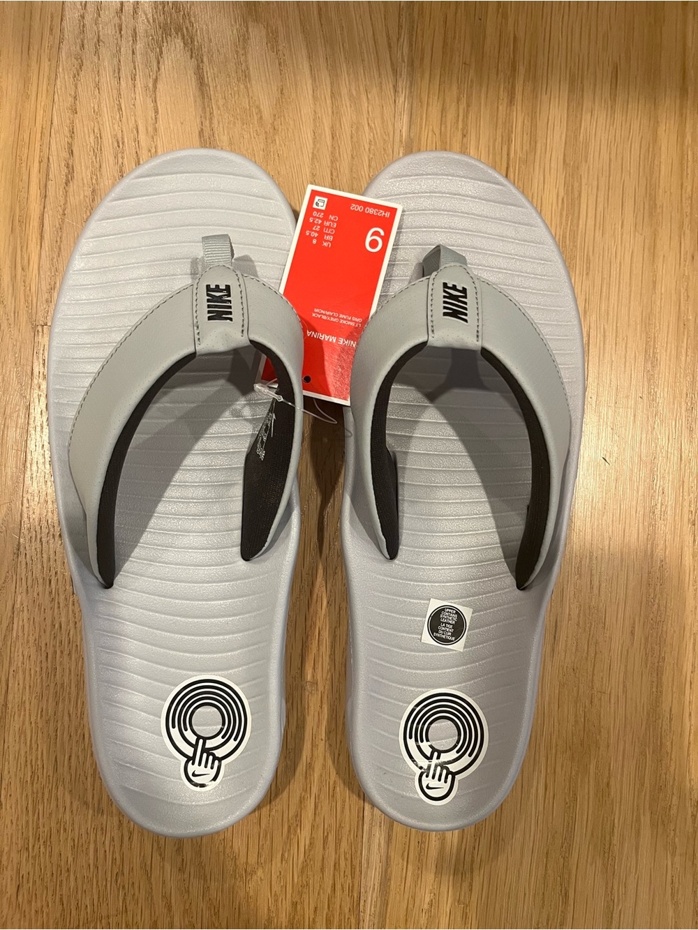 Nike Light Gray Cushion Thong Sandals - Picture 2 of 3